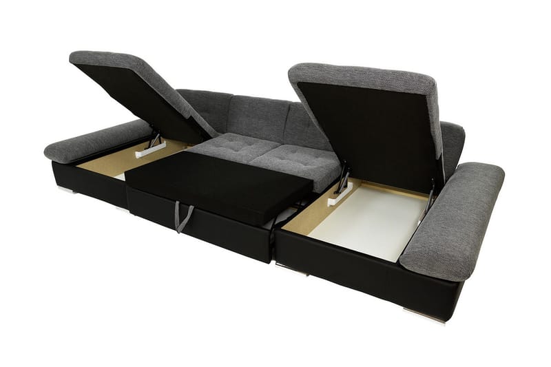 Niesha U-sovesofa - Svart - Møbler - Sofaer - Sovesofaer - Sovesofa divan