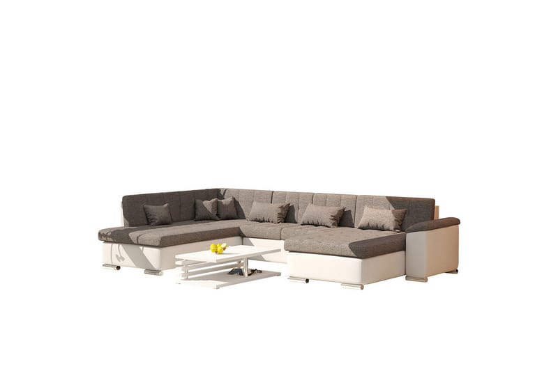 Niko U-sovesofa 350x205x76 cm - Beige / Grå - Møbler - Sofaer - Sovesofaer - Sovesofa divan