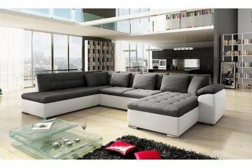 Niko U-sovesofa 350x205x76 cm - Beige / Grå - Møbler - Sofaer - Sovesofaer - Sovesofa divan