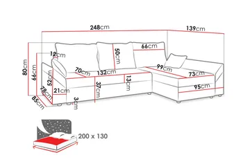 Ovadia 5-seters Sovesofa - Brun/Beige - Møbler - Sofaer - Sovesofaer - Sovesofa divan