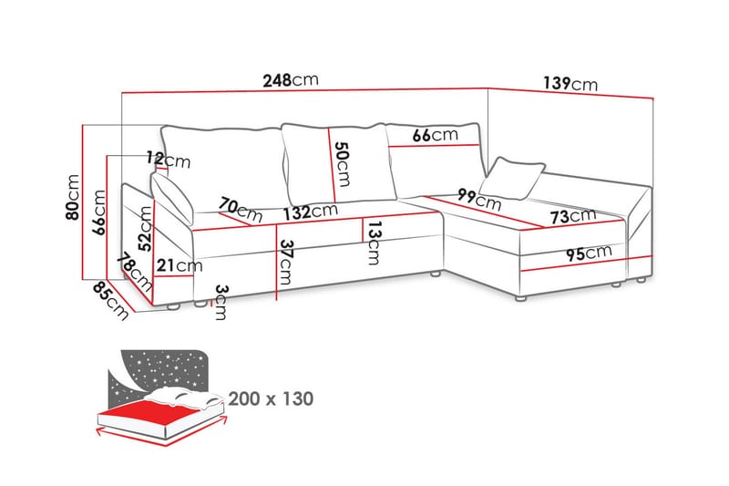 Ovadia 5-seters Sovesofa - Brun/Beige - Møbler - Sofaer - Sovesofaer - Sovesofa divan