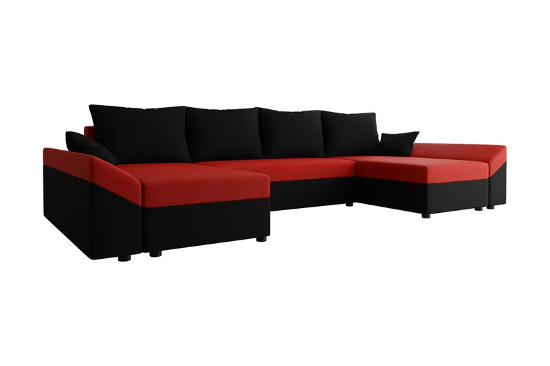 Ovadia 5-seters Sovesofa - Svart/Rød - Møbler - Sofaer - Sovesofaer - Sovesofa divan
