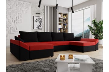 Ovadia 5-seters Sovesofa - Svart/Rød - Møbler - Sofaer - Sovesofaer - Sovesofa divan