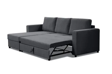 Paris Sovesofa 3-seter med Divan Vendbar - Grå - Møbler - Sofaer - Sovesofaer - Sovesofa divan