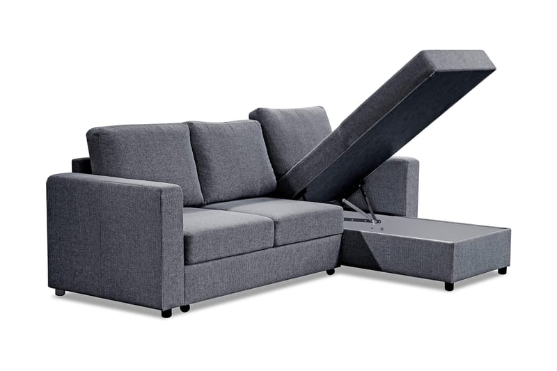 Paris Sovesofa 3-seter med Divan Vendbar - Grå - Møbler - Sofaer - Sovesofaer - Sovesofa divan