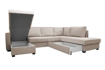 Paris U-Sovesofa - Beige - Møbler - Sofaer - Sovesofaer - Sovesofa divan