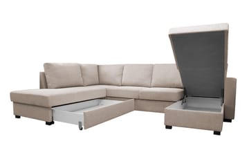 Paris U-Sovesofa - Beige - Møbler - Sofaer - Sovesofaer - Sovesofa divan