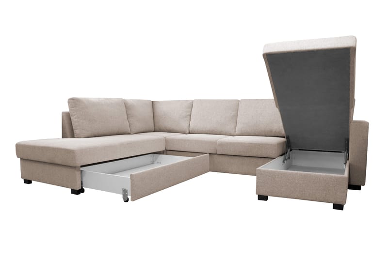 Paris U-Sovesofa - Beige - Møbler - Sofaer - Sovesofaer - Sovesofa divan