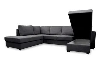 Paris U-Sovesofa Venstre - Mørkegrå - Møbler - Sofaer - Sovesofaer - Sovesofa divan