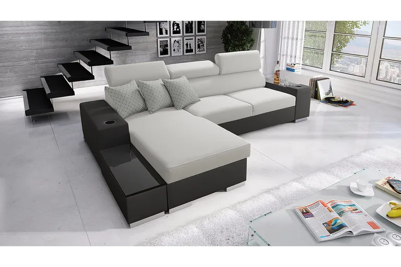 Pereso Hjørnesofa Venstre - Grå - Møbler - Sofaer - Sovesofaer - Sovesofa divan