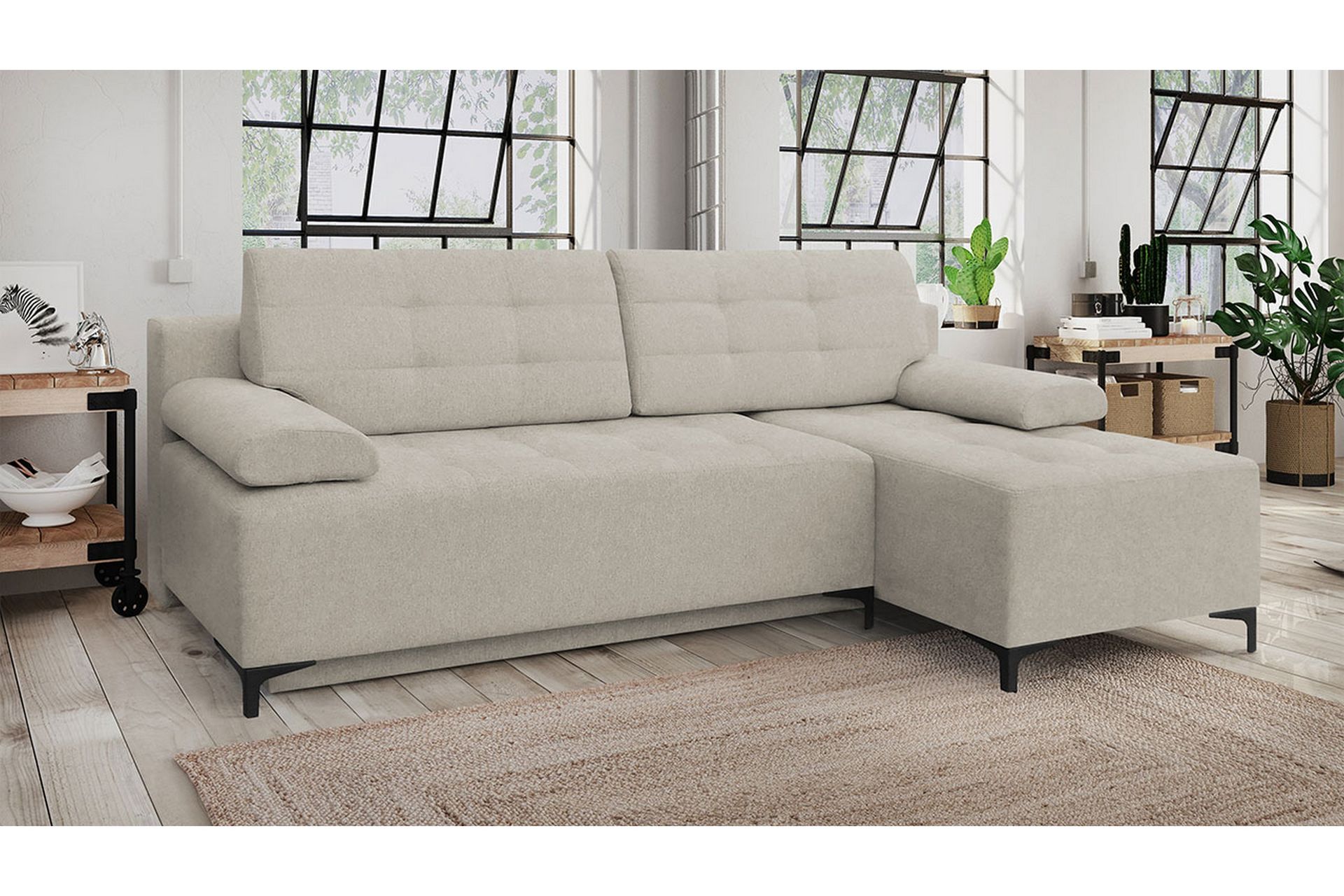 Rexton 4-seters Sovesofa Venstre - Beige - Møbler - Sofaer - Sovesofaer - Sovesofa divan