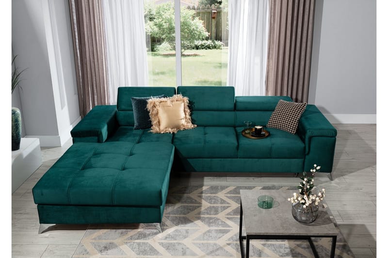 Ricardone 3-seters Sovesofa m. Divan - Grønn - Møbler - Sofaer - Sovesofaer - Sovesofa divan