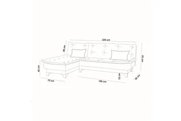 Riversdale Sovesofa med Sjeselong 4-seter - Antrasitt - Møbler - Sofaer - Sovesofaer - Sovesofa divan