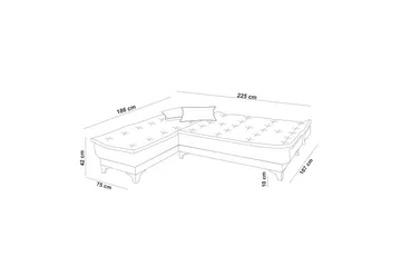 Riversdale Sovesofa med Sjeselong 4-seter - Antrasitt - Møbler - Sofaer - Sovesofaer - Sovesofa divan
