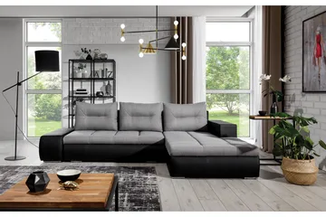 Rodeche 3-seters Sovesofa m. Divan med Oppbevaring - Lys grå - Møbler - Sofaer - Sovesofaer - Sovesofa divan