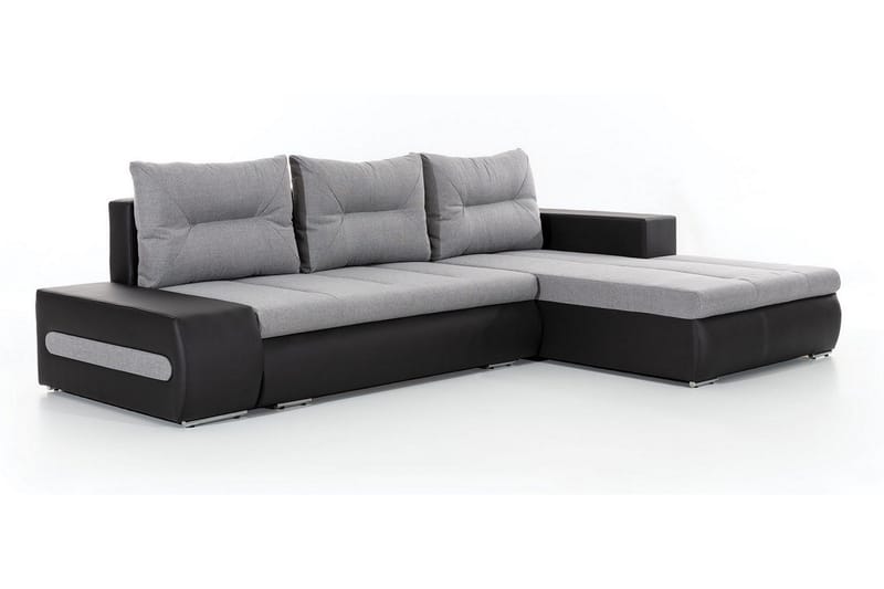 Rodeche 3-seters Sovesofa m. Divan med Oppbevaring - Lys grå - Møbler - Sofaer - Sovesofaer - Sovesofa divan