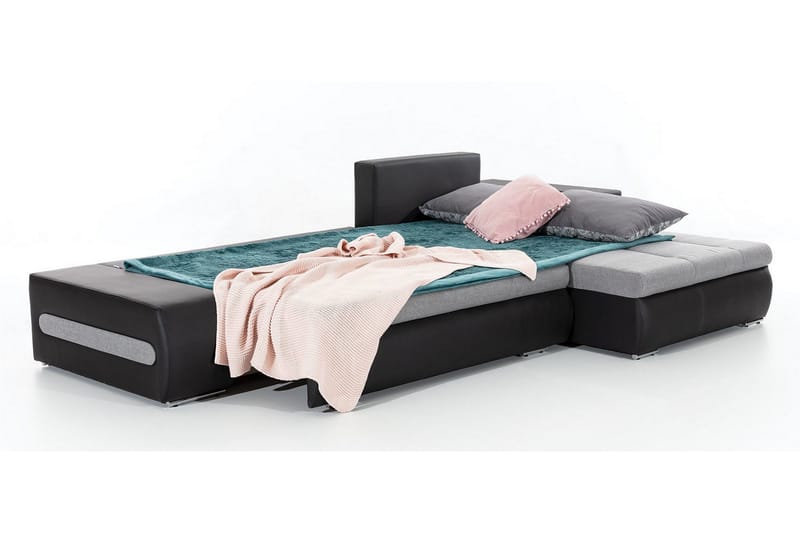 Rodeche 3-seters Sovesofa m. Divan med Oppbevaring - Lys grå - Møbler - Sofaer - Sovesofaer - Sovesofa divan