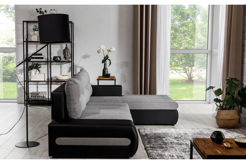 Rodeche 3-seters Sovesofa m. Divan med Oppbevaring - Lys grå - Møbler - Sofaer - Sovesofaer - Sovesofa divan