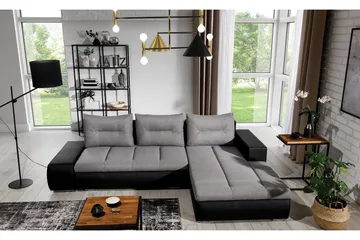 Rodeche 3-seters Sovesofa m. Divan med Oppbevaring - Lys grå - Møbler - Sofaer - Sovesofaer - Sovesofa divan