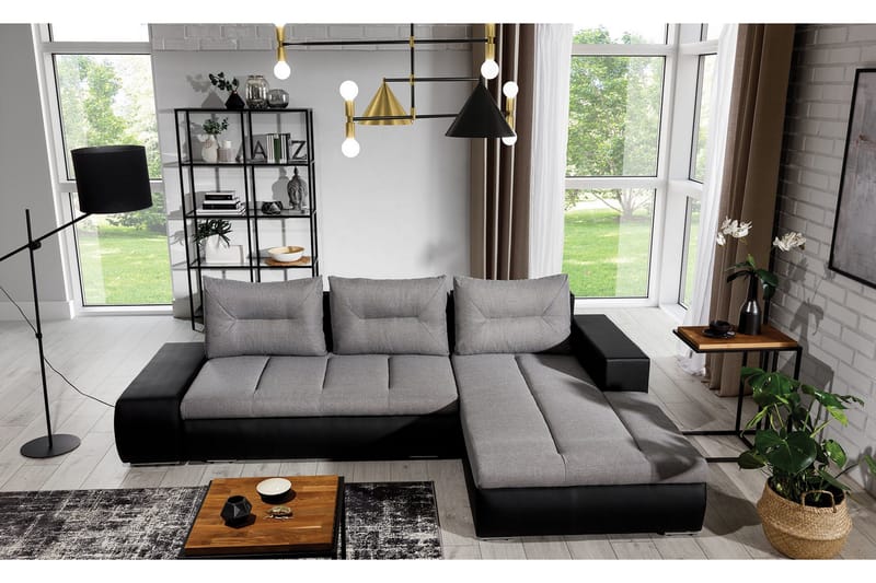 Rodeche 3-seters Sovesofa m. Divan med Oppbevaring - Lys grå - Møbler - Sofaer - Sovesofaer - Sovesofa divan