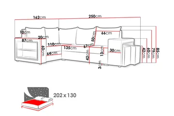 Roma M Hjørnesovesofa - Brun - Møbler - Sofaer - Sovesofaer - Hjørnesovesofa