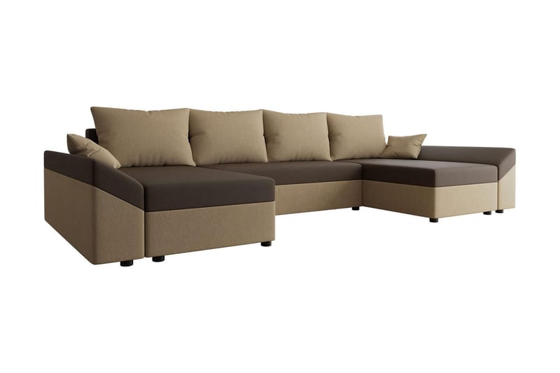 Rosaria 5-seters Sovesofa - Brun/Beige - Fløyelssofaer - Sovesofa divan