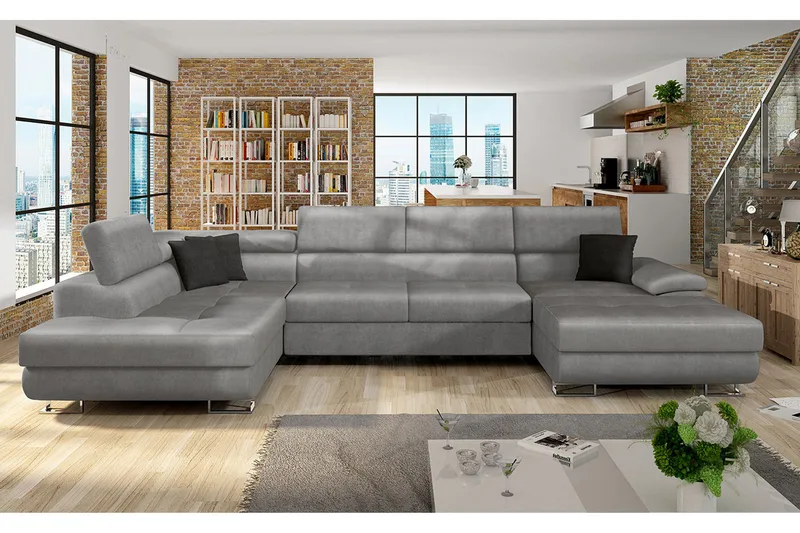 Rycka Hjørnesofa Venstre - Grå - Møbler - Sofaer - Sovesofaer - Sovesofa divan