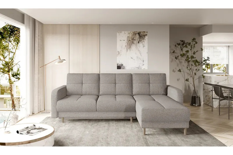 Saimon Sovesofa m. Divan med Oppbevaring 3-seter - Beige - Møbler - Sofaer - Sovesofaer - Sovesofa divan