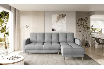 Saimon Sovesofa m. Divan med Oppbevaring 3-seter - Grå - Møbler - Sofaer - Sovesofaer - Sovesofa divan