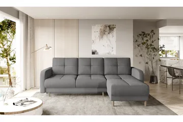 Saimon Sovesofa m. Divan med Oppbevaring 3-seter - Grå - Møbler - Sofaer - Sovesofaer - Sovesofa divan