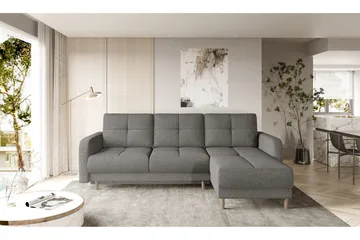 Saimon Sovesofa m. Divan med Oppbevaring 3-seter - Grå - Møbler - Sofaer - Sovesofaer - Sovesofa divan