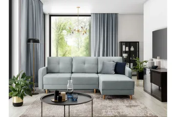 Saimon Sovesofa m. Divan med Oppbevaring 3-seter - Grå - Møbler - Sofaer - Sovesofaer - Sovesofa divan