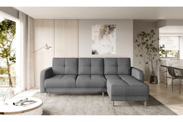 Saimon Sovesofa m. Divan med Oppbevaring 3-seter - Grå - Møbler - Sofaer - Sovesofaer - Sovesofa divan