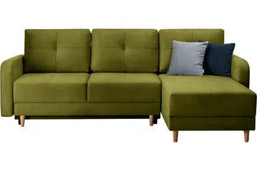 Saimon Sovesofa m. Divan med Oppbevaring 3-seter - Grønn - Møbler - Sofaer - Sovesofaer - Sovesofa divan