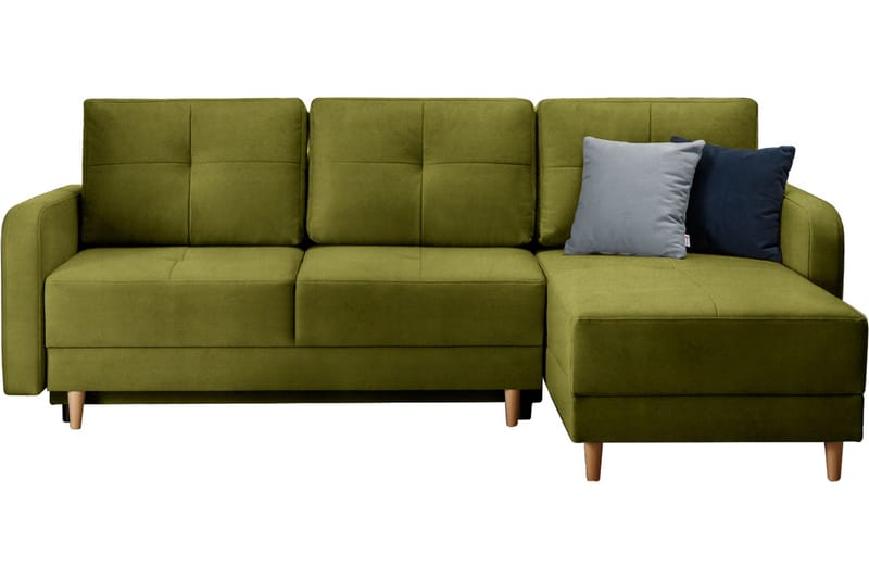 Saimon Sovesofa m. Divan med Oppbevaring 3-seter - Grønn - Møbler - Sofaer - Sovesofaer - Sovesofa divan