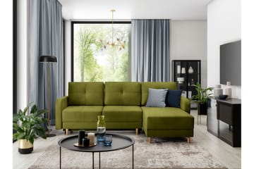 Saimon Sovesofa m. Divan med Oppbevaring 3-seter - Grønn - Møbler - Sofaer - Sovesofaer - Sovesofa divan