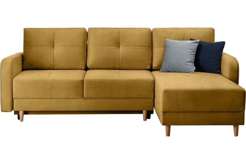 Saimon Sovesofa m. Divan med Oppbevaring 3-seter - Gul - Møbler - Sofaer - Sovesofaer - Sovesofa divan