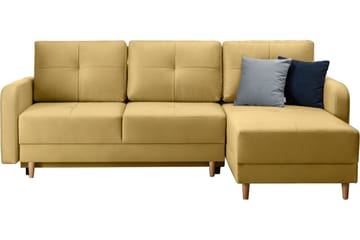 Saimon Sovesofa m. Divan med Oppbevaring 3-seter - Gul - Møbler - Sofaer - Sovesofaer - Sovesofa divan
