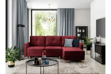 Saimon Sovesofa m. Divan med Oppbevaring 3-seter - Mørk lilla - Møbler - Sofaer - Sovesofaer - Sovesofa divan