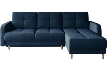 Saimon Sovesofa m. Divan med Oppbevaring 3-seter - Mørkeblå - Møbler - Sofaer - Sovesofaer - Sovesofa divan