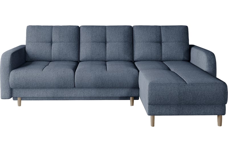 Saimon Sovesofa m. Divan med Oppbevaring 3-seter - Mørkeblå - Møbler - Sofaer - Sovesofaer - Sovesofa divan