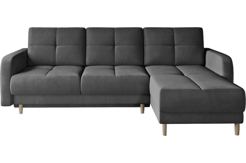 Saimon Sovesofa m. Divan med Oppbevaring 3-seter, Mørkegrå