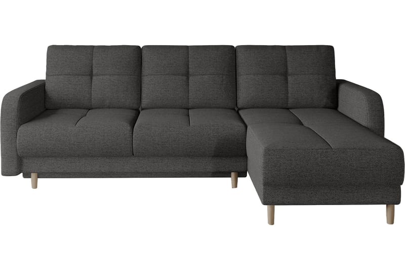 Saimon Sovesofa m. Divan med Oppbevaring 3-seter - Mørkegrå - Møbler - Sofaer - Sovesofaer - Sovesofa divan