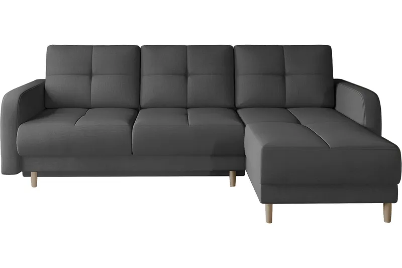 Saimon Sovesofa m. Divan med Oppbevaring 3-seter - Mørkegrå - Møbler - Sofaer - Sovesofaer - Sovesofa divan