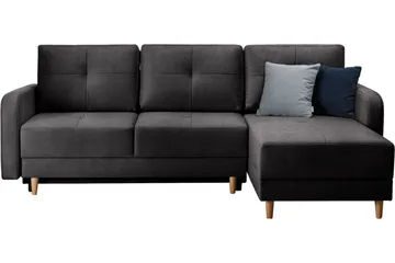 Saimon Sovesofa m. Divan med Oppbevaring 3-seter - Mørkegrå - Møbler - Sofaer - Sovesofaer - Sovesofa divan