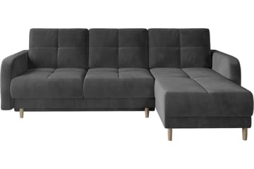 Saimon Sovesofa m. Divan med Oppbevaring 3-seter - Mørkegrå - Møbler - Sofaer - Sovesofaer - Sovesofa divan