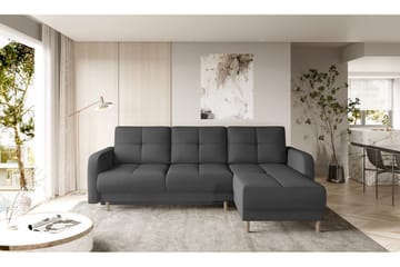 Saimon Sovesofa m. Divan med Oppbevaring 3-seter - Mørkegrå - Møbler - Sofaer - Sovesofaer - Sovesofa divan