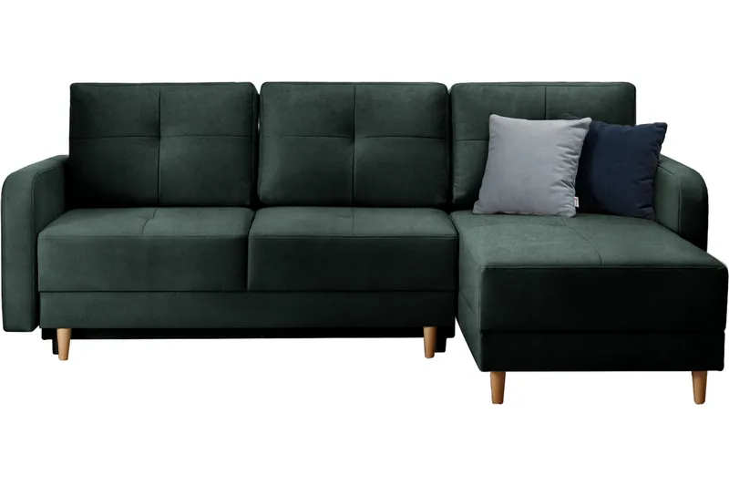 Saimon Sovesofa m. Divan med Oppbevaring 3-seter - Mørkegrønn - Møbler - Sofaer - Sovesofaer - Sovesofa divan