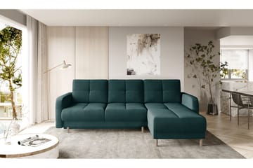 Saimon Sovesofa m. Divan med Oppbevaring 3-seter - Mørkegrønn - Møbler - Sofaer - Sovesofaer - Sovesofa divan