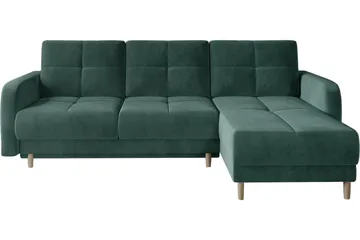 Saimon Sovesofa m. Divan med Oppbevaring 3-seter - Mørkegrønn - Møbler - Sofaer - Sovesofaer - Sovesofa divan